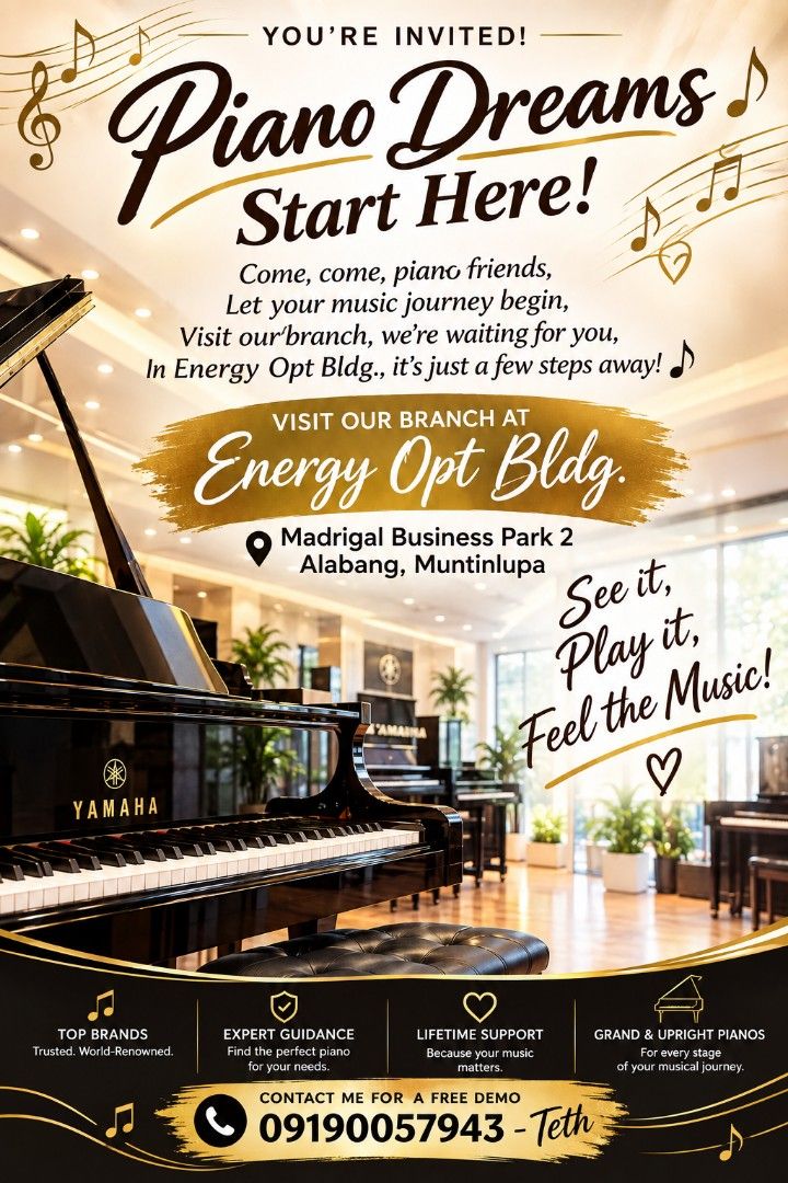 Upright piano (Category: Musical Instruments) located in Manila. Submitted by swiftstar.3eae19 (Listing ID 1465010894, Image 1). Description: 💎 Professional Level Performance 💎 Elegant Concert style Presence 💎 Yamaha Craftsmanship 💎 An Investment in Musical Excellence. 💎 10 years warranty.