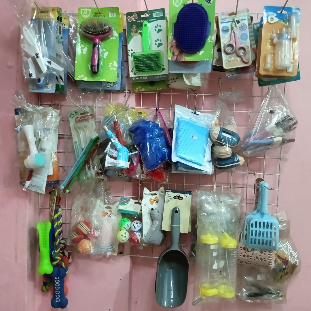 Various pet grooming tools, shampoos, and bowls (Category: Health & Grooming) located in Caloocan City. Submitted by nlightened61705 (Listing ID 1465004272, Image 3). Description: - Wide selection of pet care essentials for dogs, cats, and small animals - Available items: brushes, combs, nail clippers, sprays, shampoos, ear cleansers, toothpaste, and feeding bowls - Variety of colors and styles to choose from - Message us to check specific item a
