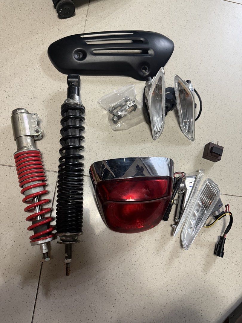 Vespa Stock Parts (Category: Other Motorcycles Parts and Accessories) located in Quezon City. Submitted by hanzpascua (Listing ID 1465105967, Image 1). Description: Vespa Sprint Stock Parts From Sprint 2023 Model (3k+ ODO) Stock shocks - 2500 Tail Light - 2000 F/R Winkers/Signal Light - 2800 Exhaust Cover - 800 Loc: Fairview, QC.