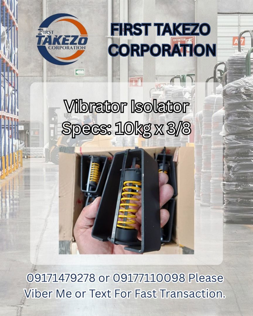Vibrator Isolator Specs: 10kg x 3/8 (Category: Construction Tools & Equipment) located in Manila. Submitted by joeyroque09 (Listing ID 1464984362, Image 1). Description: Vibrator Isolator Specs: 10kg x 3/8.