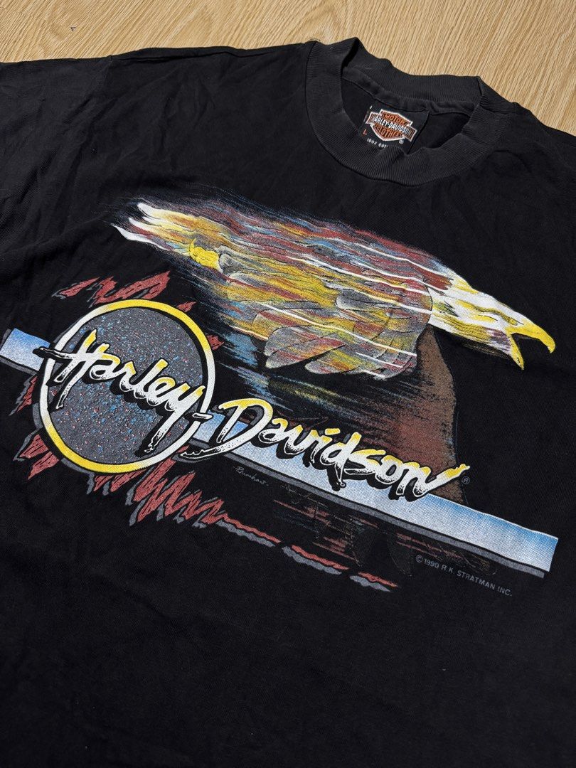 Vintage 1990 Harley Davidson Shirt Single Stitch (Category: Tshirts & Polo Shirts ) located in Las Pinas. Submitted by southstreetdeals (Listing ID 1465076649, Image 2). Description: Vintage 1990 Harley Davidson Shirt Single Stitch (Authentic/Legit) •Size Large On Tag •Width 20 •Length 29 •Color rate 9/10 •Issue 1 Minimal pinhole nasa pics na •Excellent Condition.