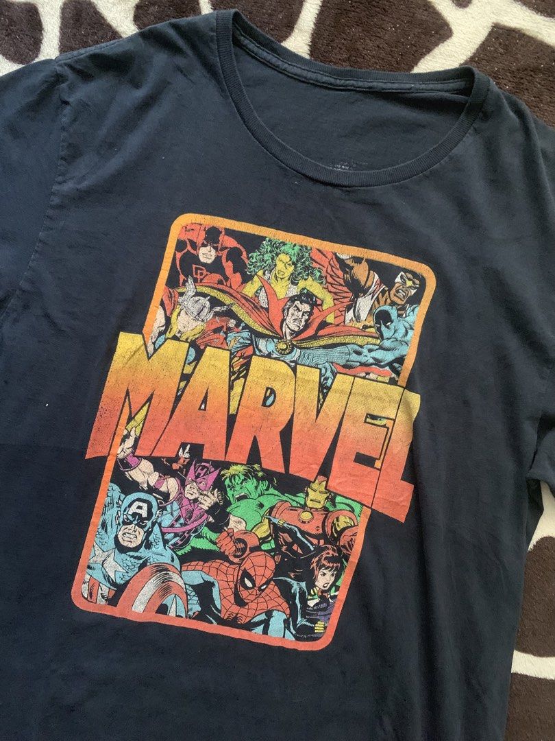 Vintage-Style Marvel Graphic Tee (Category: Tshirts & Polo Shirts ) located in Kabacan. Submitted by nevr_outofstyle (Listing ID 1465078512, Image 2). Description: Retro Marvel Graphic Tee 📐 Details W- 20.5” L-28.5” Color Rate: 9/10 issue: cracked print, pinhole (back area lower right) MOP: Gcash 🚚 J&T Buyer will shoulder delivery fee.
