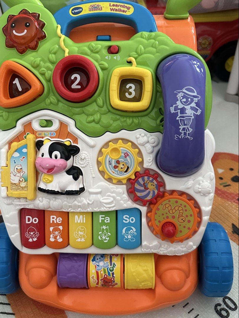 VTech Sit-to-Stand Learning Walker (Category: Infant Playtime) located in Santa Maria. Submitted by yannedition (Listing ID 1464997217, Image 3). Description: selling this walker for ₱1000 - first owner - lightly used (my baby used it for only three months), complete pa naman ang items - just change the battery na lang since parang malapit na ma-low battery - no box - rfs: baby can walk now mod: j&t, ssd, meet up around moa mop: gcash.