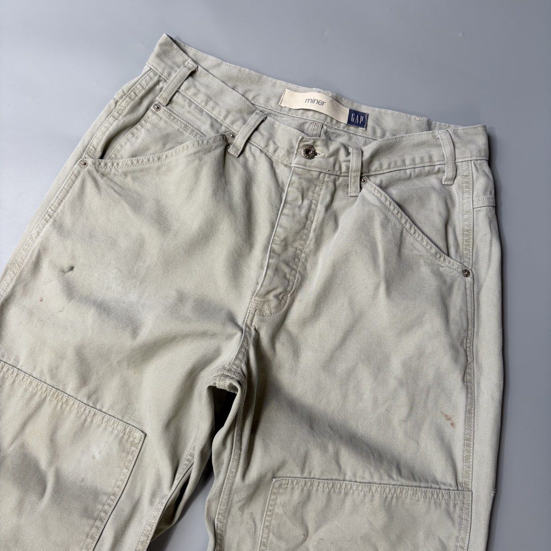 Vtg Gap Miner double-knee pants carpenter pants (Category: Jeans) located in Magalang. Submitted by luxgood18 (Listing ID 1465067350, Image 3). Description: Vtg Gap Miner double-knee pants carpenter pants They typically feature a rare, premium button-fly closure (similar to vintage Levi’s 501s Size 34 Length 40 Leg opening 9.5 In good condition All details are shown in the photos. Please check the pictures carefully for the item’s condition and d