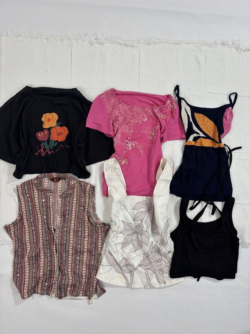 Wardrobe Bundle Tops Dresses Shorts Mix (Category: Sets or Coordinates) located in Manila. Submitted by leilarazo (Listing ID 1465049954, Image 3). Description: - Massive women's clothing bundle set - Includes tops, dresses, skirts, and shorts - Features denim shorts, floral dresses, tank tops, and hoodies - Variety of colors, sizes, and materials - Perfect for wardrobe refreshing and everyday wear - Strictly selling as a bundle only.