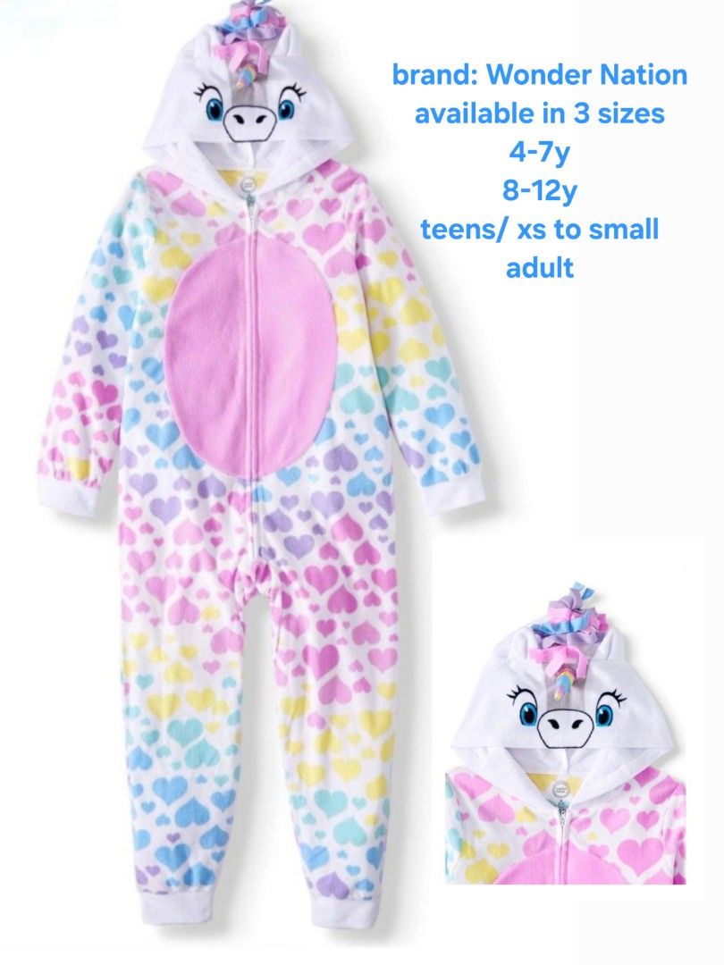 Wondernation Unicorn pajama (Category: Babies & Kids Fashion) located in Las Pinas. Submitted by assortedkidzstuffs (Listing ID 1464973976, Image 1). Description: repriced already available in 3 sizes: 4-7yrs.old (used once saglit) 8-12yrs.old (used once saglit) teen size / XS-S in adult (washed but not used) Very pretty😍 comfy also. pwedeng PJ or costume Imported brand: Wonder Nation.