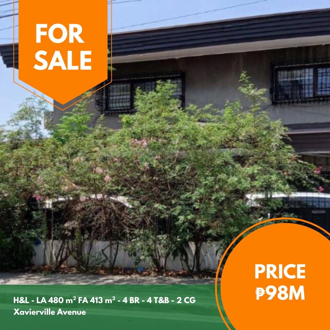 Xavierville Avenue property (Category: Commercial) located in Quezon City. Submitted by jmpgutierrez (Listing ID 1464980116, Image 1). Description: For sale: Xavierville Avenue property Quezon City Lot area: 480 sqm Floor area: 413 sqm House and lot For commercial zoning Built 1981 2-storey 4 BR 4 T&B Maid’s and driver’s quarters 2-car garage Tenanted by clinic Direct to seller Asking price: PHP 98,000,000 https://www.pgr.com.ph/commercial-1/2026