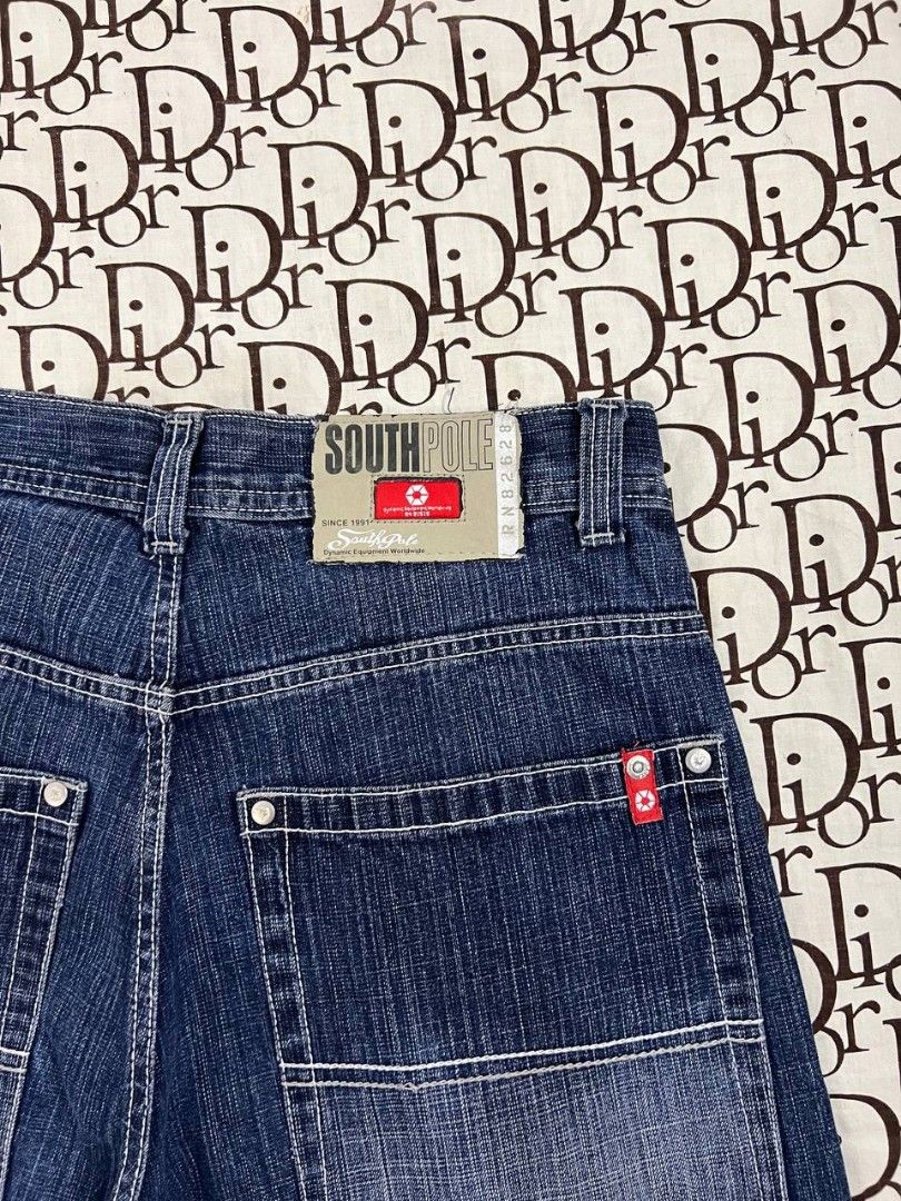 Y2K Southpole Jorts (Category: Shorts) located in San Fernando. Submitted by retro.district. (Listing ID 1465022743, Image 2). Description: - Y2K Southpole short - Size: Waistline: 32 Length: 26 Thights: 14 Leg opening: 12 - Condition: Excellent - No issue.