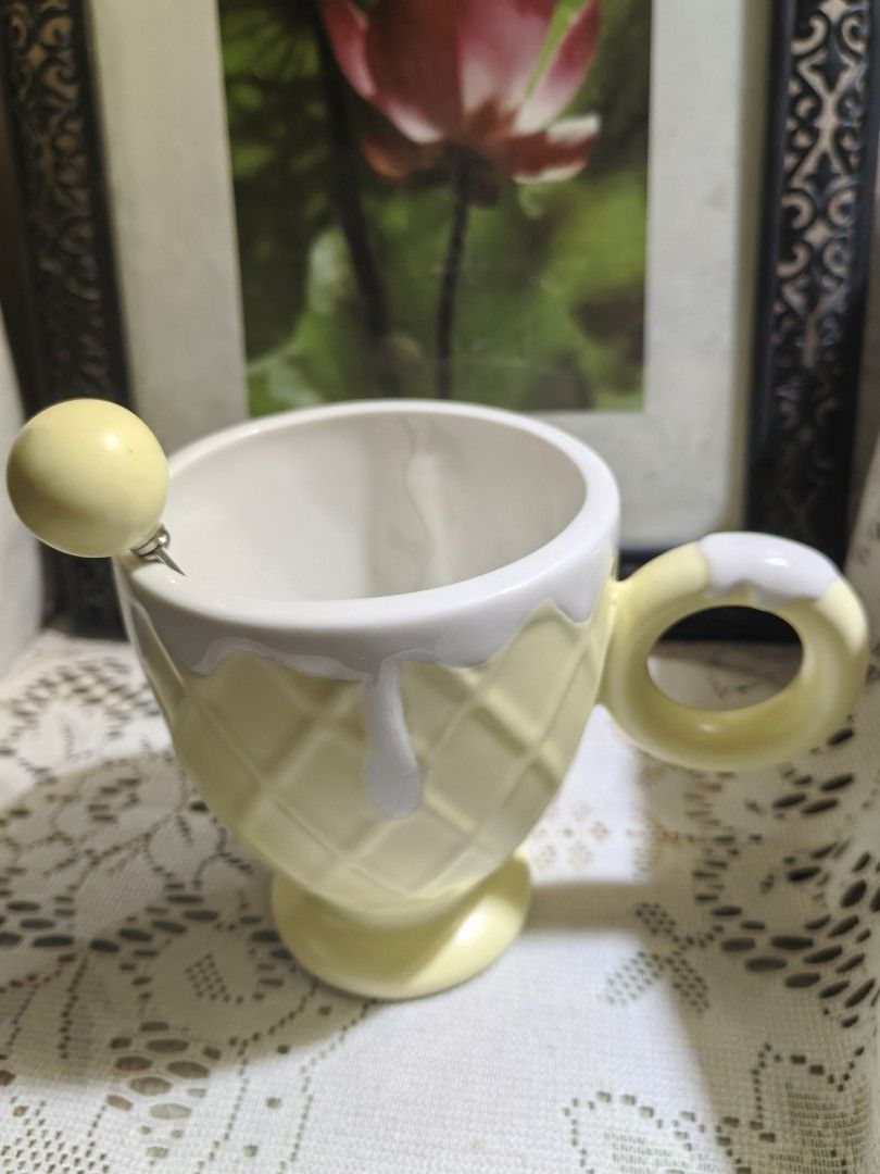 Yellow ceramic KKV ice cream cup 4x3.5" (Category: Other Kitchenware & Tableware) located in Manila. Submitted by luckycharm_215 (Listing ID 1465018379, Image 1). Description: new.