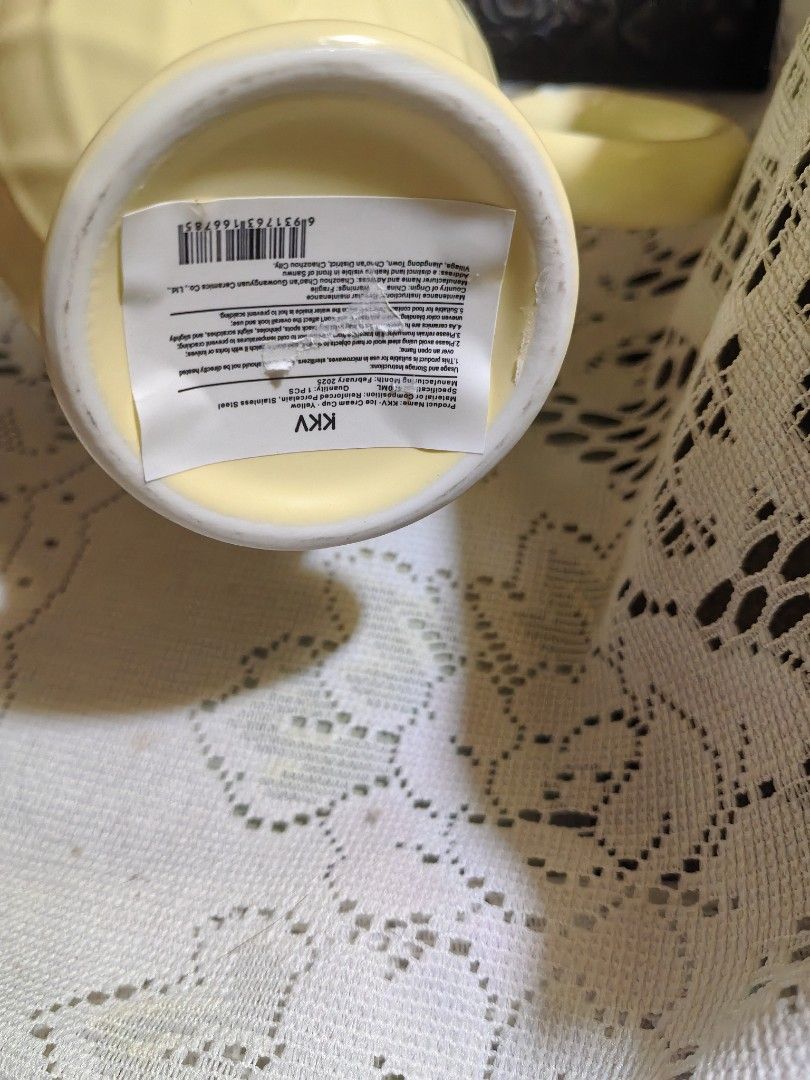 Yellow ceramic KKV ice cream cup 4x3.5" (Category: Other Kitchenware & Tableware) located in Manila. Submitted by luckycharm_215 (Listing ID 1465018379, Image 2). Description: new.