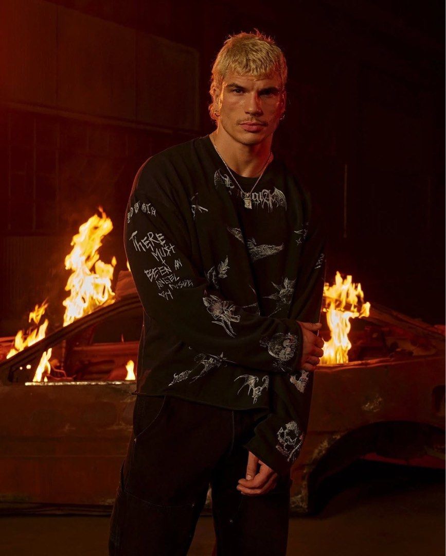 YOUNGLA Inked Longsleeve (Category: Activewear) located in Bayombong. Submitted by rethreadsactivewear (Listing ID 1465131670, Image 3). Description: ON-HAND! READY TO SHIP! 🔥 YOUNGLA Inked Longsleeve (Deadstock/Discontinued) Red Medium Brandnew 2100 only! Theme: Centered around a “Skin Culture” motif, treating the fabric itself like a canvas for traditional body ink. Graphic Artistry: It features heavy, traditional tattoo-inspired line work and