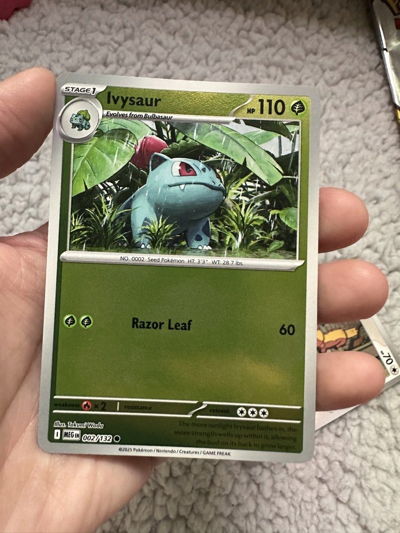 Yungoos, Ivysaur, Thievul Common (Category: Raw Singles) located in Cainta. Submitted by mochimochiko (Listing ID 1465050727, Image 2). Description: Got it from this Mega Evolution Pack Authentic Pokemon Card ₱3,000 Take all .