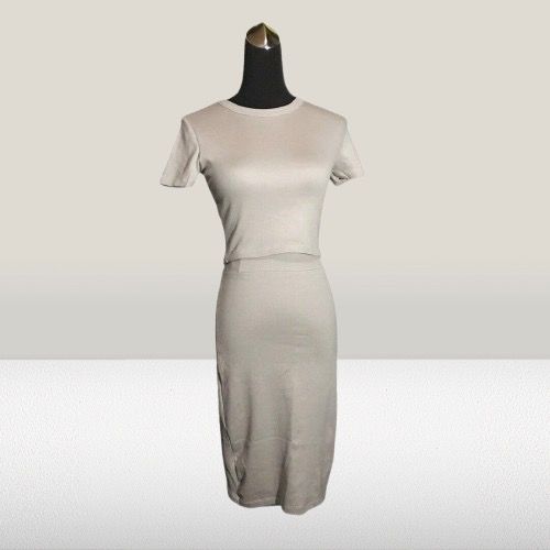 SALE! ZARA TAN BROWN COORDS TOP SKIRT SET (Category: Dresses) located in Marikina City. Submitted by minimalistmanila (Listing ID 1465084508, Image 2). Description: ZARA TAN BROWN COORDS SET ✨ Bought in Singapore • Condition: New with tags, never worn • Size: Small to semi medium, 17 inch bust, 38 inch length • Model is 5'5 .