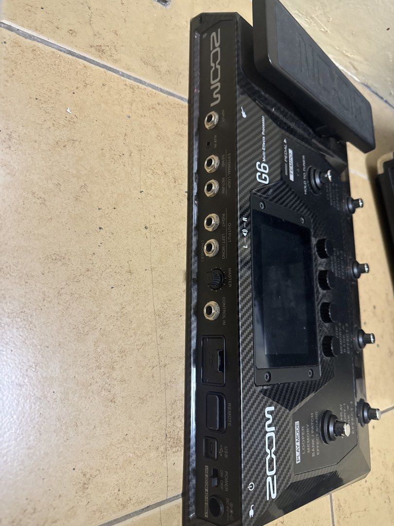 Zoom G6 Multi-Effects Processor (Category: Musical Instruments) located in Manila. Submitted by gabriel_avocado (Listing ID 1465063554, Image 2). Description: - Unit: Zoom G6 Multi-Effects Processor for Electric Guitar - Condition: Fully operational, gig and studio-ready - Display & Control: Intuitive touchscreen interface and built-in expression pedal - Performance: Advanced looping controls for seamless practice and live sets - Connectivity: Ex
