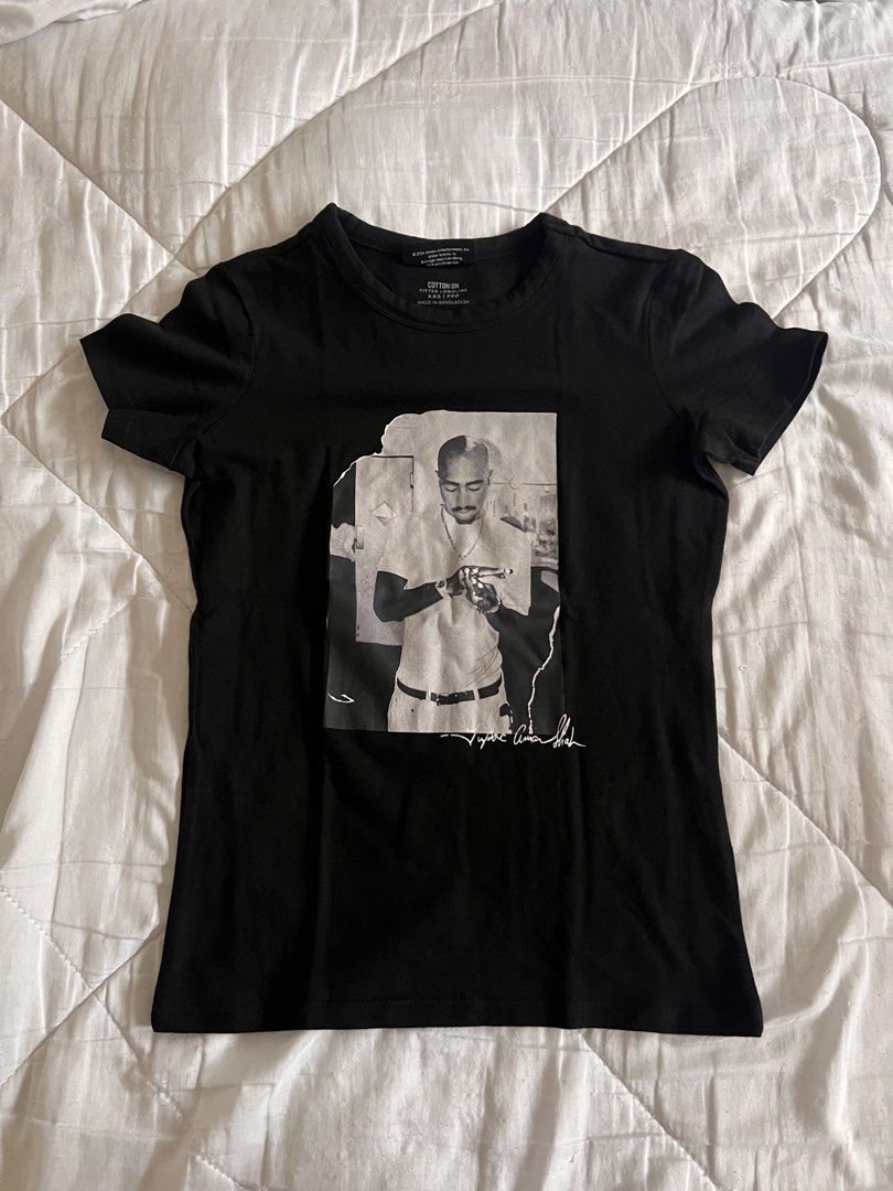 2Pac Fitted Longline T-shirt XXS (Category: Tshirts & Polo Shirts ) located in Taguig. Submitted by gingerderp (Listing ID 1459575246, Image 1). Description: Black 2Pac fitted longline t-shirt. Size XXS. Cotton On. Graphic print..