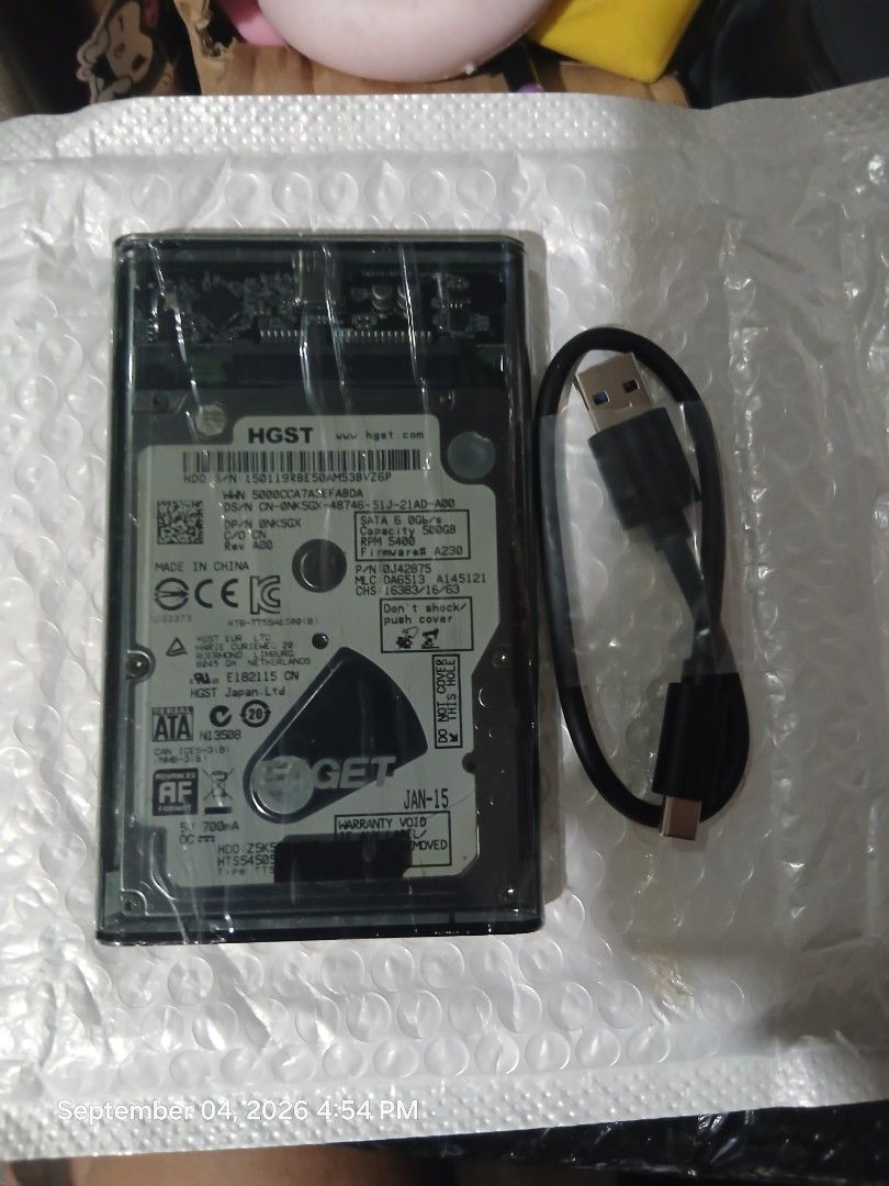 500GB EXTERNAL HARD DRIVE USB 3.1 (Category: Hard Disks & Thumbdrives) located in Quezon City. Submitted by rrgc1985 (Listing ID 1459576687, Image 1). Description: External Hard Drive USB 3.1 With USB cord C to A 100% Health 100% Performance No issue whatsoever Compatible with: Windows Linux MacOS Android Playstation XBOX Smart TV I'm a highly rated seller here at the marketplace but if you have trust issues, you can pickup the item at my place. 