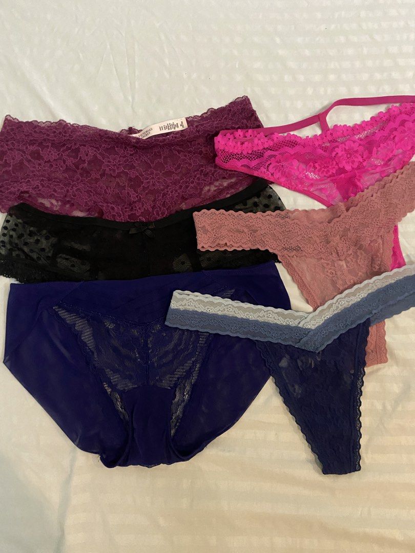 6pcs for take all (Category: Undergarments & Loungewear) located in Manila. Submitted by humbee07 (Listing ID 1459664196, Image 2). Description: For take All 6pcs (Pls read details below) 1 Pink thong Shein (S) - NEW 4 VS (M) - Used 1 Blue (S) Essence by Triump - used Sizes S-M 6pcs for P500.