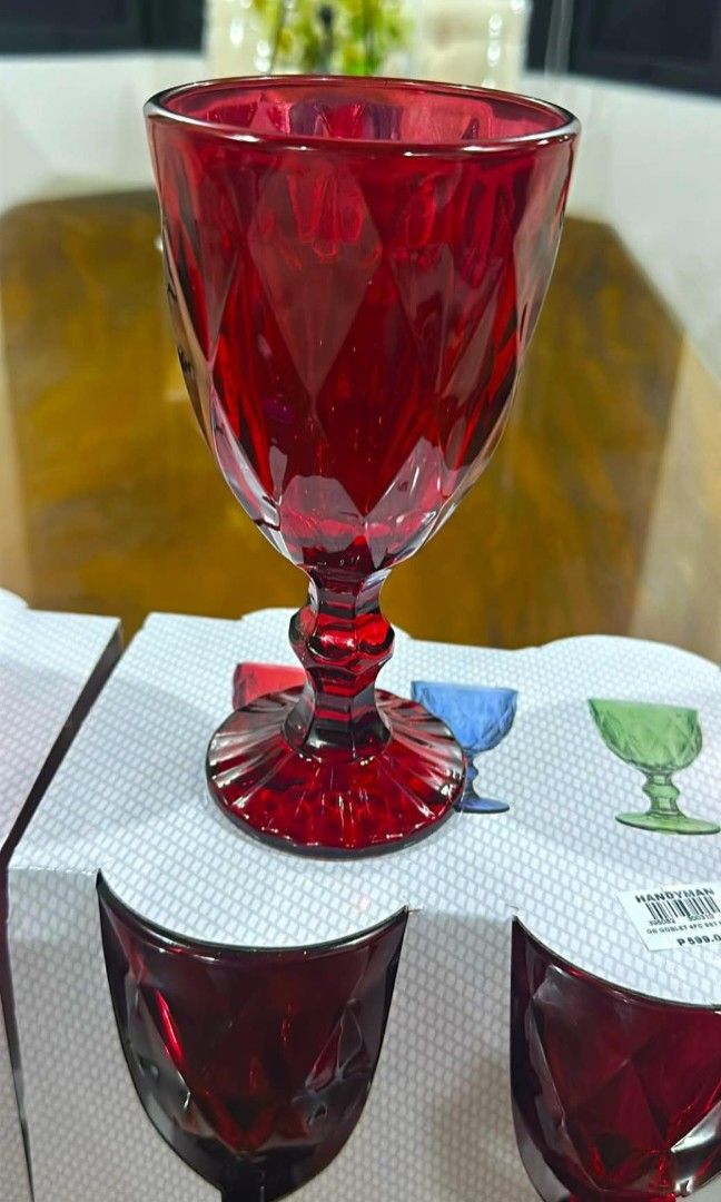 8pcs Red Goblets brand new for only 1,200 (Category: Other Kitchenware & Tableware) located in Makati City. Submitted by brandedshopoffers (Listing ID 1459630868, Image 2). Description: 8pcs Red Goblets brand new for only 1,200.