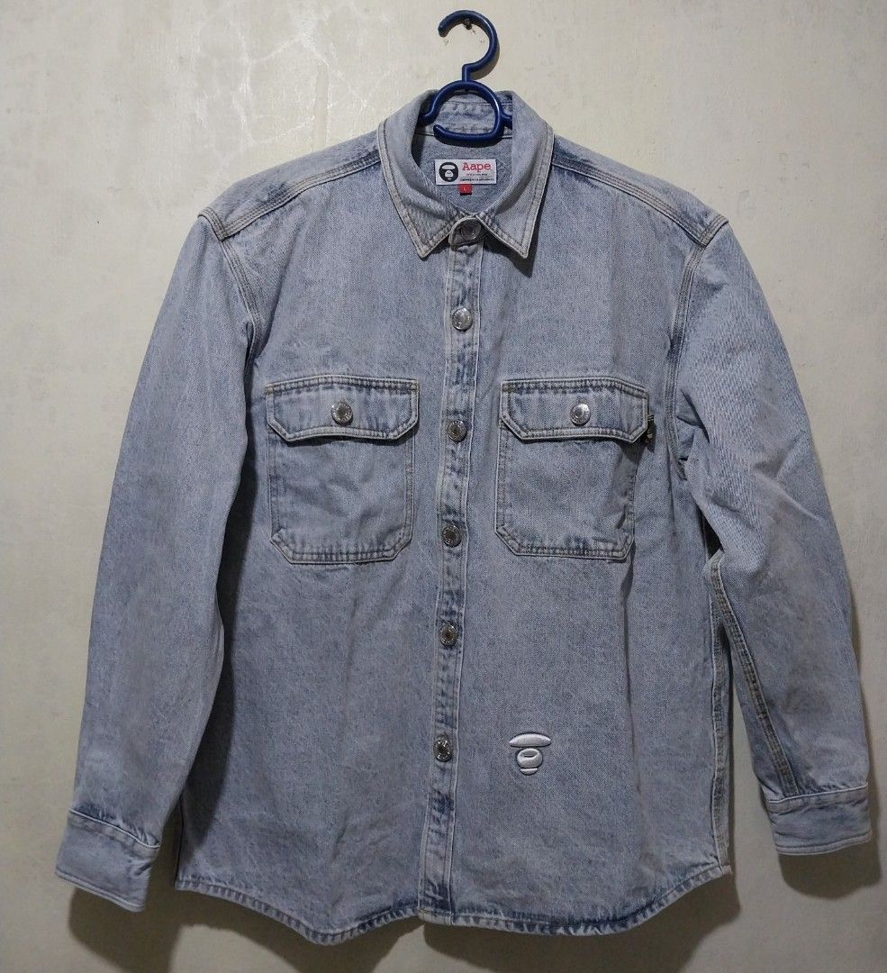 AAPE BY A BATHING APE® Denim Jacket (Category: Tshirts & Polo Shirts ) located in Manila. Submitted by PrinceDani.Clothing (Listing ID 1459666596, Image 1). Description: aape by bathing aape denim jacket large 23.5in width 29in length New with out tag .