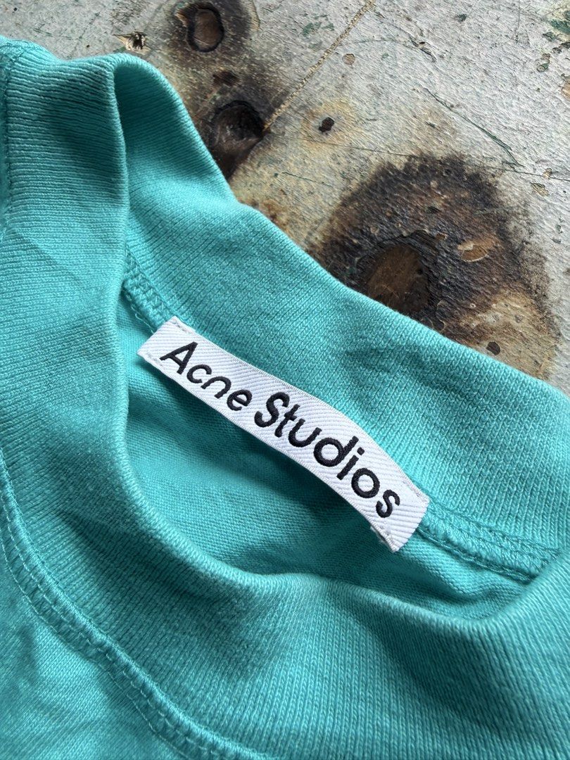 Acne studios (Category: Tshirts & Polo Shirts ) located in Quezon City. Submitted by macleen17 (Listing ID 1459611978, Image 3). Description: Acne studios Excellent Condition Sage green Color Size XS over size L fitting Made in Portugal.