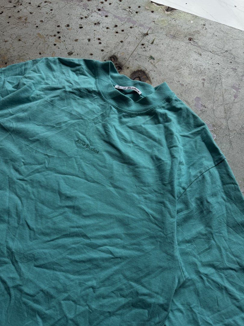 Acne studios (Category: Tshirts & Polo Shirts ) located in Quezon City. Submitted by macleen17 (Listing ID 1459611978, Image 2). Description: Acne studios Excellent Condition Sage green Color Size XS over size L fitting Made in Portugal.