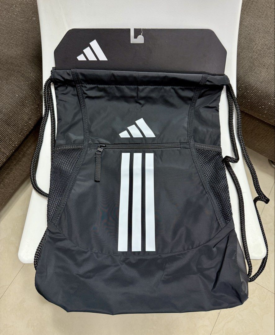 Adidas Drawstring Bag Black White 3-Stripes Gym Bag (Category: Backpacks) located in Manila. Submitted by thecuratedfind (Listing ID 1459502803, Image 1). Description: .
