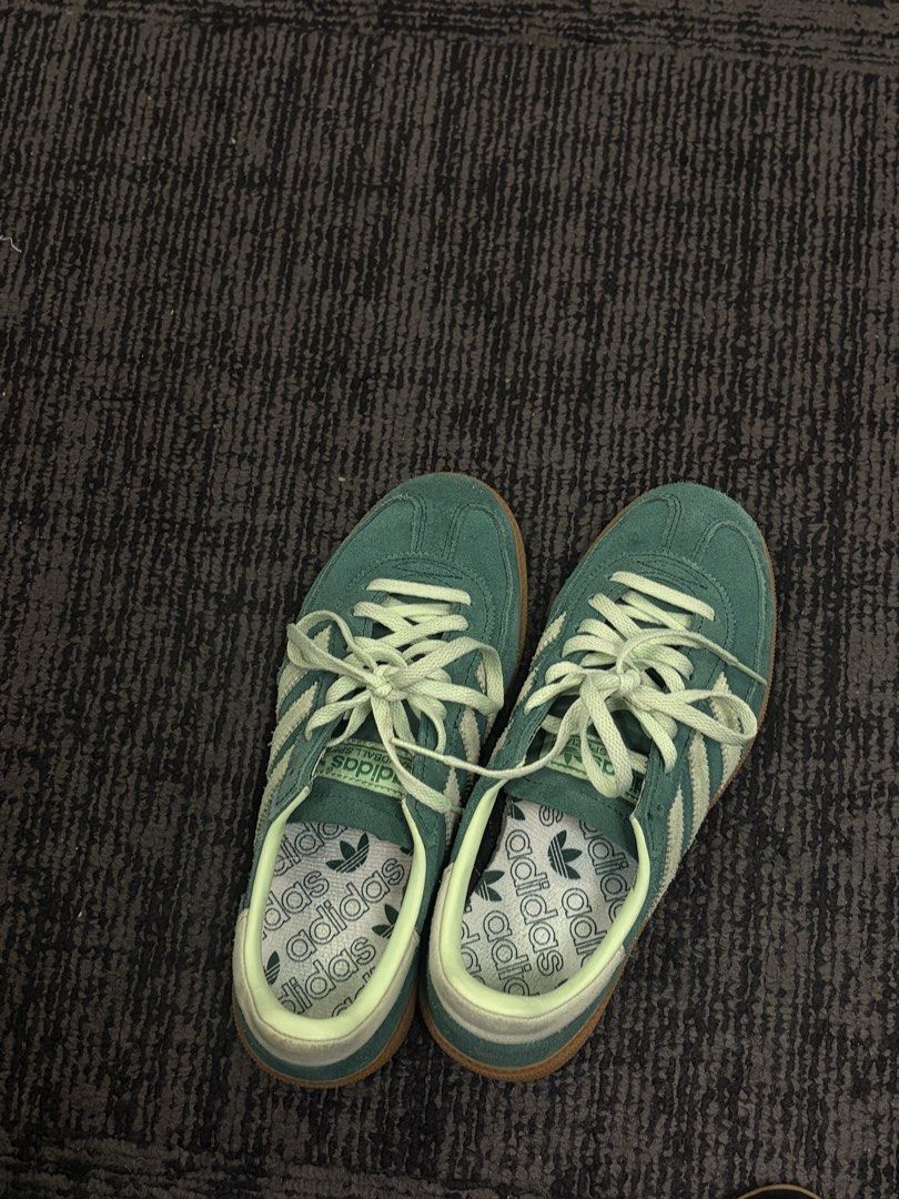 Adidas Spezial Green (Category: Sneakers) located in Manila. Submitted by prlv_mnl (Listing ID 1459507194, Image 1). Description: Used 4x only, like new. No damages and uneccessary smell or stain. Thanks pm for deets. Size 5 1/2.