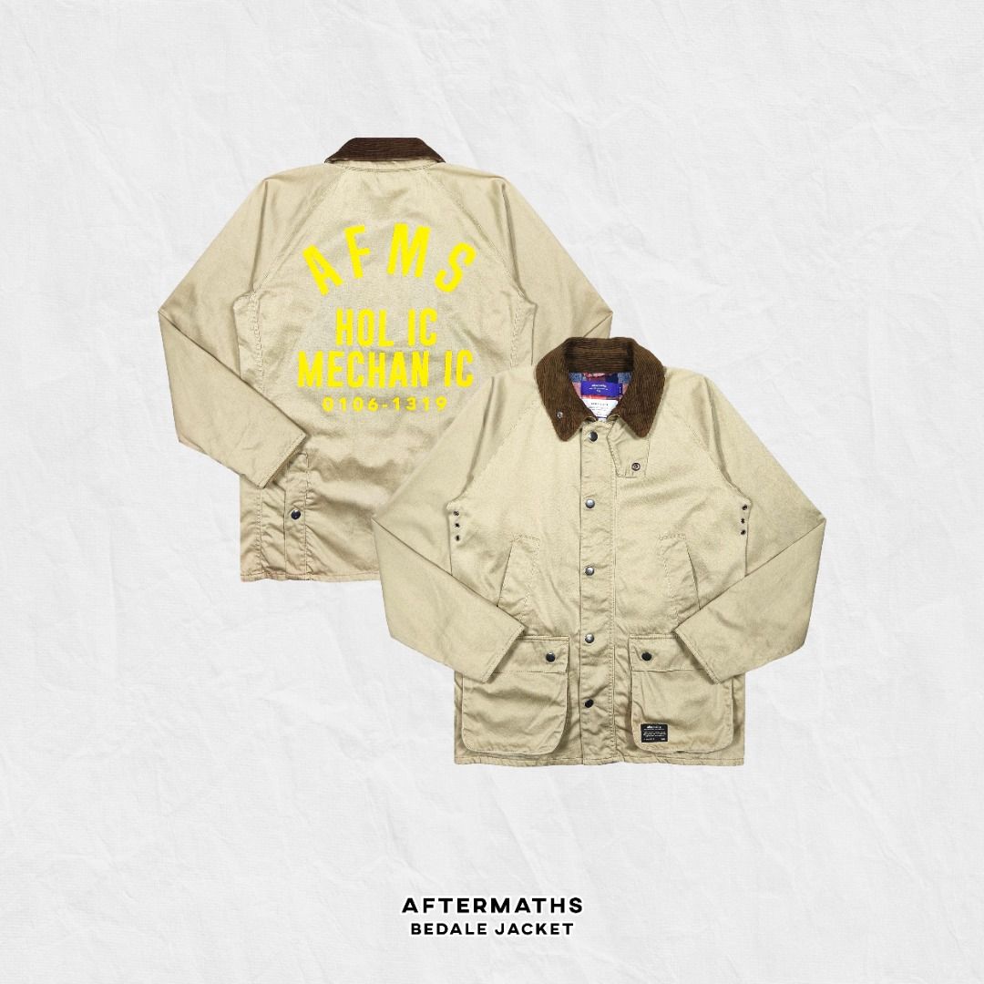 AFTERMATHS JAPAN BEDALE JACKET (BARBOUR ALTERNATIVE) (Category: Coats, Jackets and Outerwear) located in Baguio. Submitted by curatedandselected (Listing ID 1459529867, Image 1). Description: Size: medium Dimes: 20W x 27.5L Condition: 9.5/10 Fabric: cotton.
