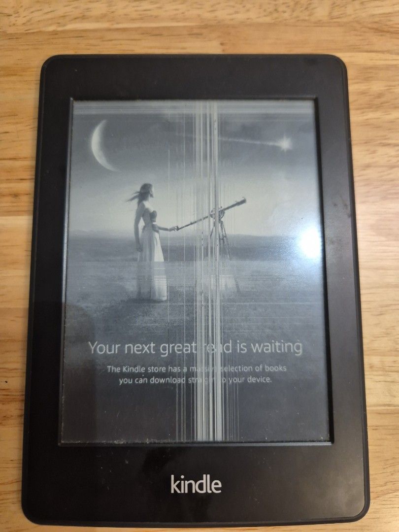 Amazon Kindle e-reader (Category: E-Readers) located in Singapore. Submitted by miamamma (Listing ID 1459511864, Image 1). Description: - Amazon Kindle e-reader (Model DP75SDI) - WiFi enabled - Ideal for reading on the go - Sold as is.