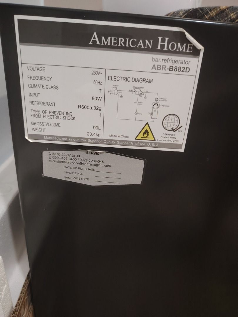 American Home Bar Refrigerator (Category: Refrigerators and Freezers) located in Caloocan City. Submitted by monic0000 (Listing ID 1459537925, Image 1). Description: .