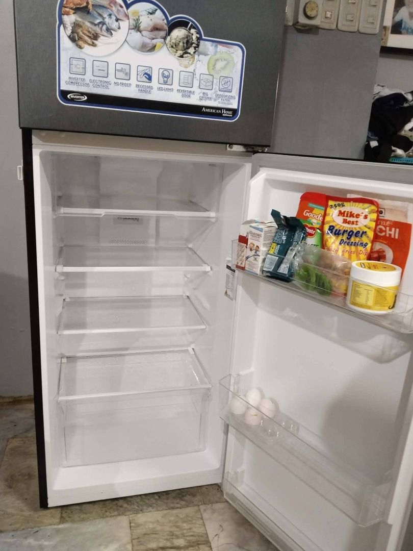 American Home Refrigerator Inverter Technology (Category: Refrigerators and Freezers) located in Marikina City. Submitted by shymeeee (Listing ID 1459617996, Image 2). Description: - American Home Refrigerator - Inverter Technology for Energy Efficiency - 306 Liters Capacity - Two Doors with Top Freezer - Ample Shelf Space - Clean and in Great Working Condition - Ready for a New Home - With Warranty until December 2026 - 6 months old - Price is n