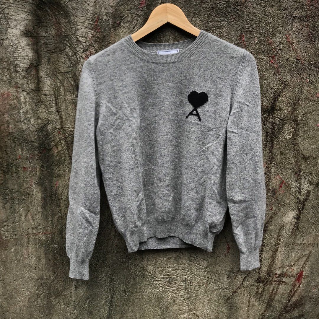 Ami Paris Sweater Heather Gray (Category: Coats, Jackets and Outerwear) located in Bulacan. Submitted by rage_against_stitches.ph (Listing ID 1459618248, Image 1). Description: W 17 L 21.5 excellent like new.