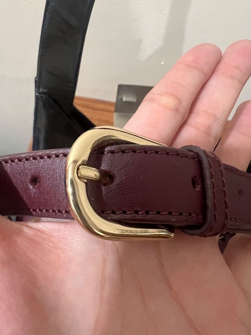 A.P.C. Burgundy Leather Shoulder Bag (Category: Shoulder Bags) located in Pasay City. Submitted by sharshay317 (Listing ID 1459597782, Image 3). Description: Burgundy leather shoulder bag from A.P.C. Features a half-moon shape with a zip closure. The strap has a gold buckle for adjustment. The leather has a nice sheen. Stitching details are clean and precise. A classic piece for everyday use. A slight scratch in the middle but not really noticeab