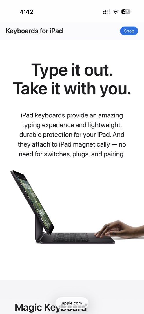 Apple Magic Keyboard for iPad Pro (Category: Computer Keyboard) located in Taguig. Submitted by donut0316 (Listing ID 1459530486, Image 1). Description: Our Price: 10990 Condition: Brand New, Factory Sealed 🔒 Compatibility: 12.9-inch iPad Pro (4th Generation / 3rd Generation and 2nd generation) Highlights Full-size, comfortable keyboard with zero charging or pairing needed (magnepowered by iPad). Front and back protection that doubles as an adju