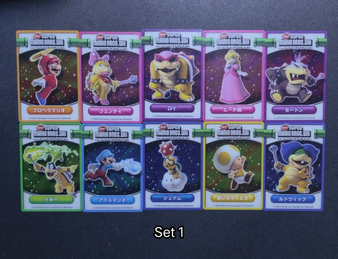 Assorted Mario Collectible Japan Cards (Category: Raw Singles) located in Valenzuela. Submitted by tquest (Listing ID 1459571172, Image 1). Description: Assorted Mario Collectible Japan Cards Please Read Carefully: The items are sold per set. One photo = 1 set (there are also labels on the photos indicating set variations. Please use them as reference) Set 1 (10pcs) = P 400 Set 2 (5pcs) = P 150 Set 3 (8pcs) = P 200 Get all sets and get free shipp