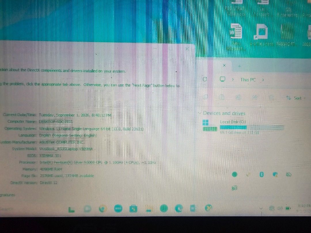 Asus X509m Pentium silver (Category: Laptops & Notebooks) located in Bacoor. Submitted by ginaxis15 (Listing ID 1459563903, Image 2). Description: DEFECTIVE MAGBASA Asus X509m slimtype Last price: 2500 fixed issue: Screen kita naman sa pic Good board Good keyboard Good battery Good casing 15.6 inch pentium silver 1.1ghz 4gb ddr4 120gb SSD wifi ready bluetooth webcam hdmi port windows 11 with charger molino bacoor cavite di palagi online 099118204