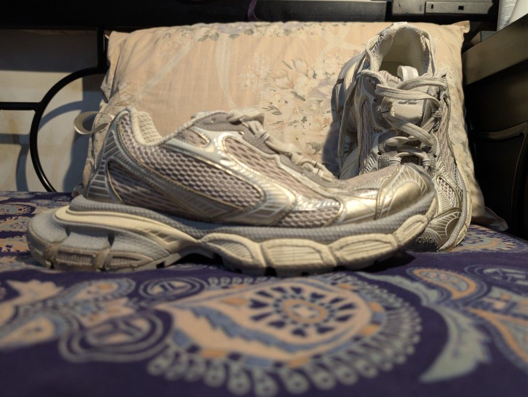 B alenciaga 3xl (Category: Sneakers) located in Imus. Submitted by kmoort (Listing ID 1459507123, Image 2). Description: -This is a pair of B alenciaga 3XL sneakers in a light beige colorway featuring the signature size 38 embroidered on the toe. - Size: 38 - Colorway: Light Grey & Metallic Silver - Features: Iconic chunky sole design - Style: Statement piece, perfect for adding edge to your look pls set your expectations the item is selected thr