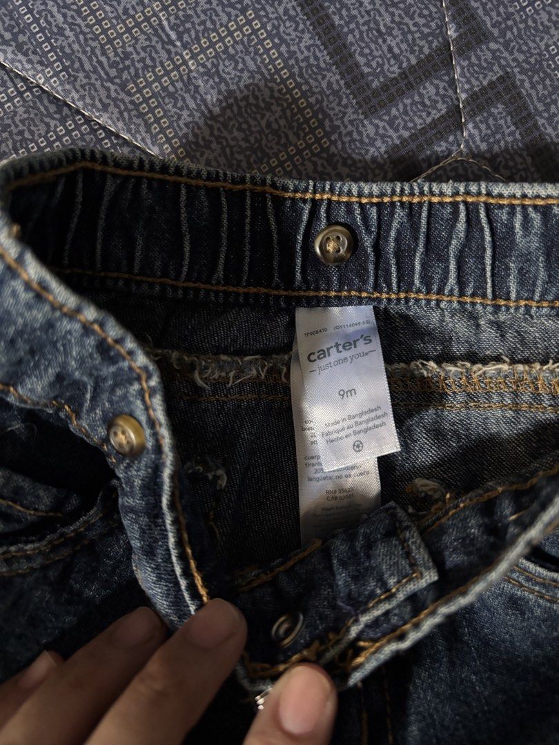 Baby boy denim pants 9Mos (Category: Babies & Kids Fashion) located in Makati City. Submitted by peachesdiala (Listing ID 1459541919, Image 2). Description: Brand: Carter's 9M on tag With detachable suspender RFS: outgrown MOP: Gcash Delivery via Lalamove or J&T.