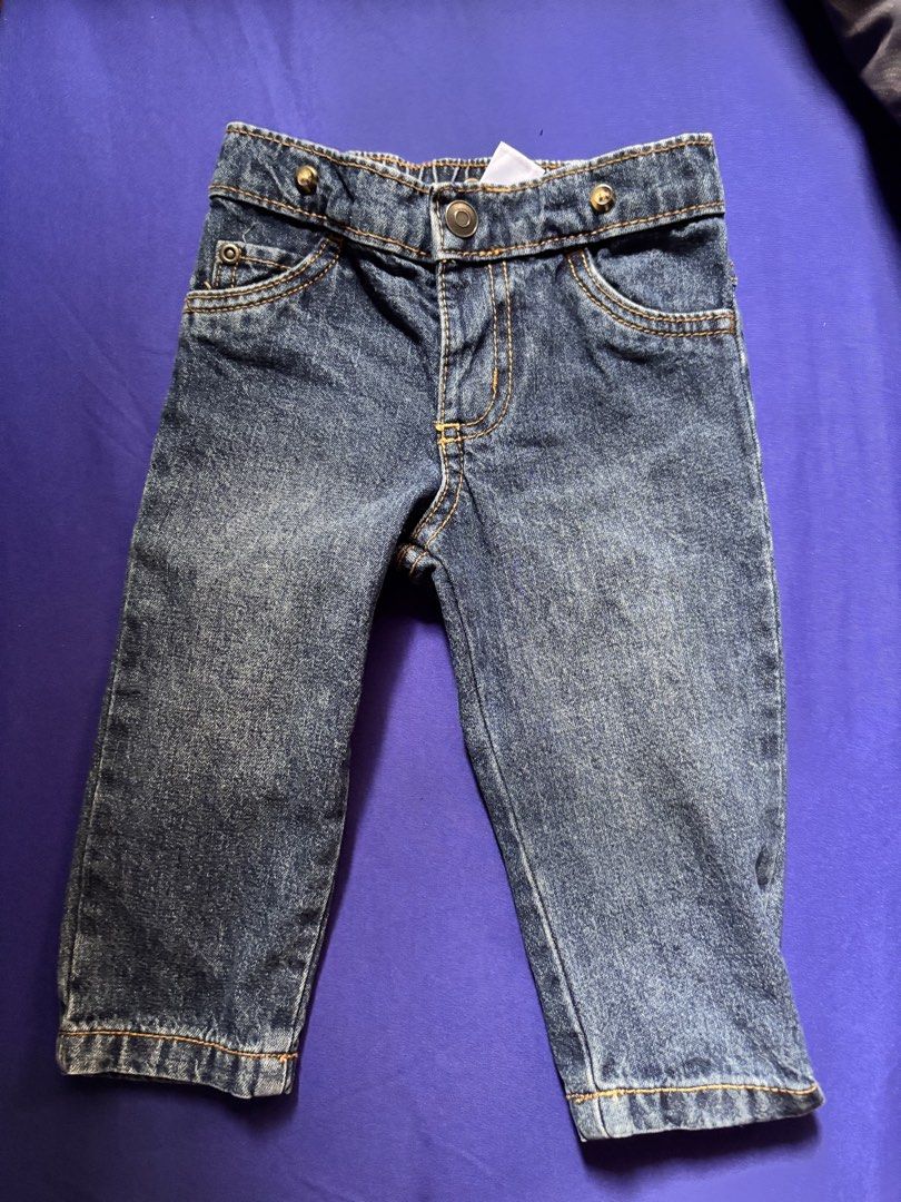 Baby boy denim pants 9Mos (Category: Babies & Kids Fashion) located in Makati City. Submitted by peachesdiala (Listing ID 1459541919, Image 1). Description: Brand: Carter's 9M on tag With detachable suspender RFS: outgrown MOP: Gcash Delivery via Lalamove or J&T.