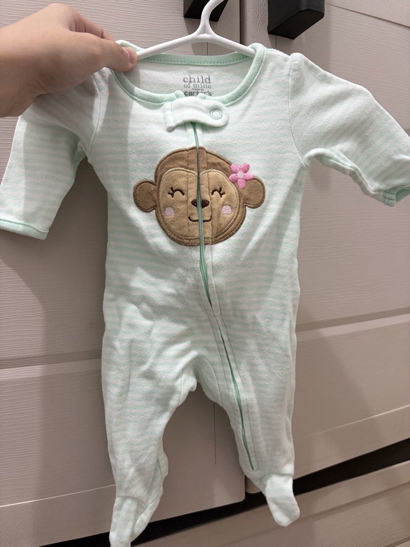 Baby Girl Sleepers Bundle (Category: Babies & Kids Fashion) located in Quezon City. Submitted by bakedsushidump (Listing ID 1459632288, Image 2). Description: - Newborn, 0-3 months - Various brands (Carter's, Baby Essentials, Cloud Island, & Little Me) - Total of 9 pcs frogsuit.