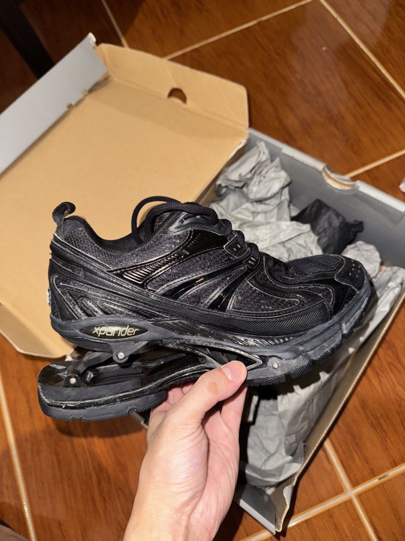 Balenciaga X-pander Sneaker (Category: Sneakers & Footwear) located in Quezon City. Submitted by vodega (Listing ID 1459599551, Image 3). Description: - Authentic - Lightly used - Size 38 W - Bought from Rustan’s - Includes box - Normal wear and tear - designed to have that “distressed” look. See below: Aged Finish: The mesh, nylon, and synthetic uppers often exhibit intentional scuffs, fading, or staining to give the shoe a rugged, weathered app