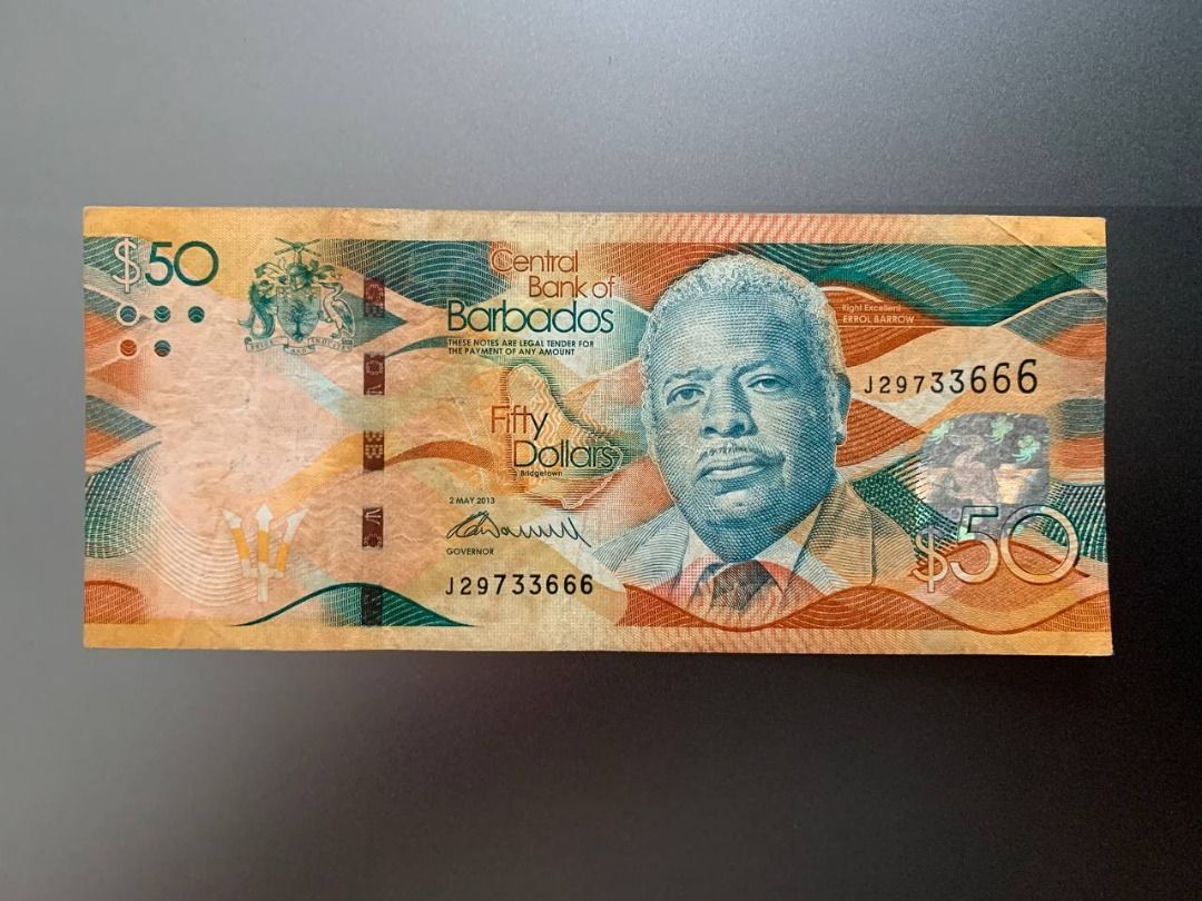 Barbados 50 Dollars Banknote (Category: Currency) located in Indang. Submitted by vykolektor (Listing ID 1459610569, Image 1). Description: Barbados 50 dollars Condition in photos.