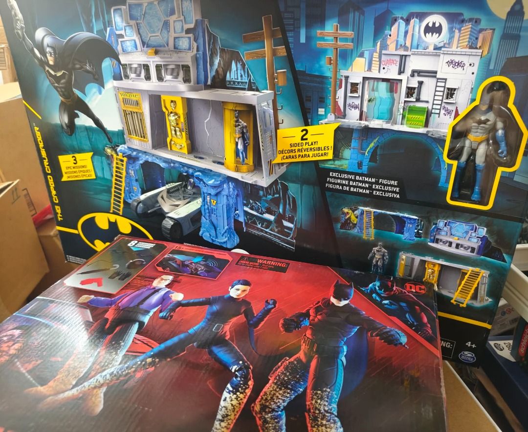 Batman 1/18 toys (Category: Figurines & Statues) located in Taguig. Submitted by teddy9697112 (Listing ID 1459688257, Image 1). Description: Batman 3-in-1 batcave: P2,800 Ultimate Batman set (3 figs + batmobile): P1,400 Metal Force: P1,100 F5 Batman Arkham Knight (Blind Box): P350 Bane Tumbler - P450 Bat-tech Batman + Robin (with Box, yung asa gitna): P1,200 Set (all 6 above): P5,800 Please read first: * All items are bnew unless stated otherwise