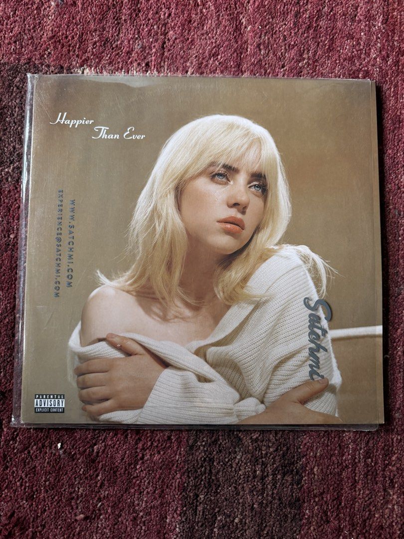 Billie Eilish Happier Than Ever Vinyl Record (Category: Vinyls) located in Quezon City. Submitted by dailydeclutter (Listing ID 1459584108, Image 1). Description: - Billie Eilish 'Happier Than Ever' Vinyl Record - Features all 16 tracks from the album - Includes popular songs like 'Getting Older', 'NDA', and the title track - Released by Darkroom/Interscope Records - A must-have for any Billie Eilish fan's collection.
