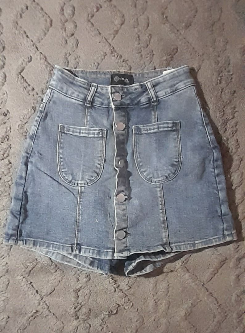 Blue Denim Skort (Category: Shorts) located in Cebu City. Submitted by nhicesignature (Listing ID 1459499507, Image 1). Description: Thick and Comfy and spandex. Large but can fit small-medium frame..
