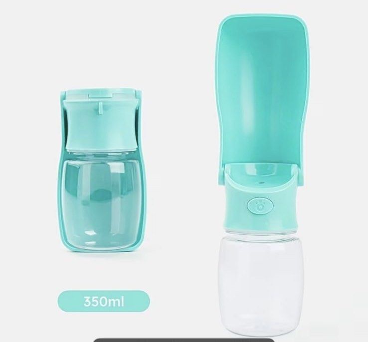 Blue Portable Foldable Pet Water Bottle Dispenser 350ml (Category: Homes & Other Pet Accessories) located in Quezon City. Submitted by habits.mnl (Listing ID 1459593113, Image 1). Description: Used 2x - Convenient water bottle for pets on the go. - Easy to use: just press the button to dispense water. - Top part doubles as a bowl. - Holds 350ml of water. - Ideal for walks and travel. - Keeps your pet hydrated anywhere..