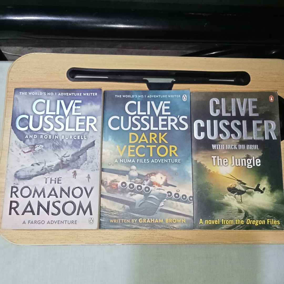 BOOKS FOR SALE! (Category: Storybooks) located in Subic. Submitted by wendy_28 (Listing ID 1459671694, Image 2). Description: BOOKS FOR SALE!!! 3 Clive Cussler Books *"The Jungle" *"Dark Vector" *"The Romanov Ransom" ₱210 (Take All) ISSUES *Small foxing in side pages MOP: PAYMENT FIRST *Price+SF(Send to GCash) *Cash if Meet-up MOD: *Can Meet-up when near Olongapo City *Delivery mode is only J&T REASON FOR SELLING: Need money for studies MANAGE YO