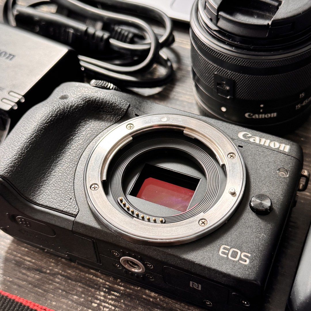 Canon EOS M3 / 15-45mm lens (Category: Cameras) located in Caloocan City. Submitted by jhanxel (Listing ID 1459581781, Image 2). Description: canon eos m3 NO ISSUES PERFECT CONDITION gagamitin nalang body 15-45mm lens canon strap canon battery canon charger free body case .