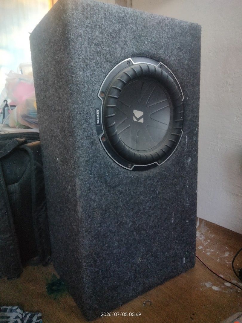 car speaker (brand Kicker) (Category: Audio, Video, Alarm and other Electronic Accessories) located in Rizal. Submitted by hernanpugi (Listing ID 1459598338, Image 1). Description: 1 x 1.5 x 3 ft from my car i do not need speaker.