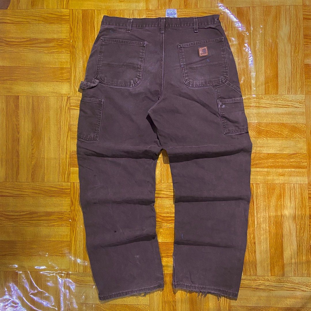 Carhartt DKB Carpenter Pants (Category: Activewear) located in Dasmarinas. Submitted by thrift2gems (Listing ID 1459627277, Image 2). Description: Carhartt DKB Carpenter Pants✨ -WIDTH: 34 -LENGTH: 41 -HEM: 9 -COLOR RATE: 8/10 -CONDITION: 8/10 -ISSUE: REPATCH (ORIG PATCH) & PAINT STAIN DISTRESS CHECK PICS.